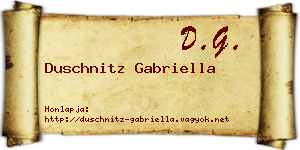 Duschnitz Gabriella névjegykártya